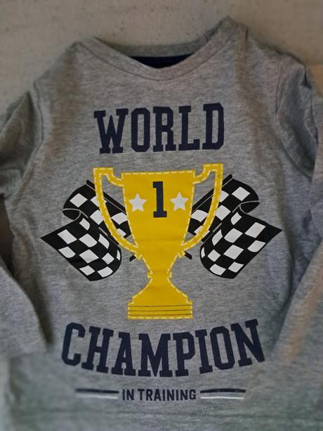 Oranžové a šedé tričko s aplikaciou 3ks, f&f,86