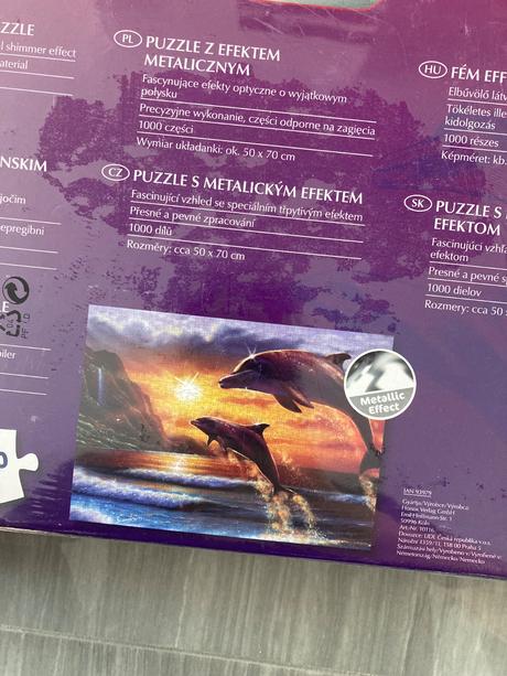 Metalické puzzle delfín 1000 zabalené,