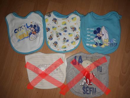 3x podbradník mickey mouse, disney