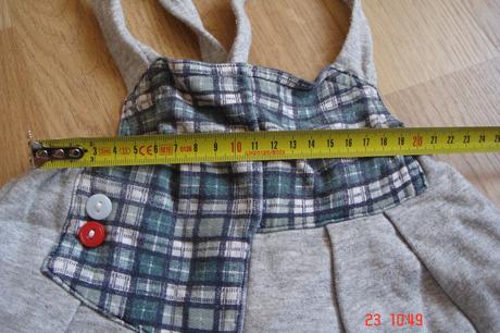 Nohavice na traky sede kockovane, 80