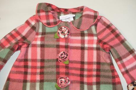 80/86 elegantny flisovy kabatik s ruzami,12-18 mes, 86