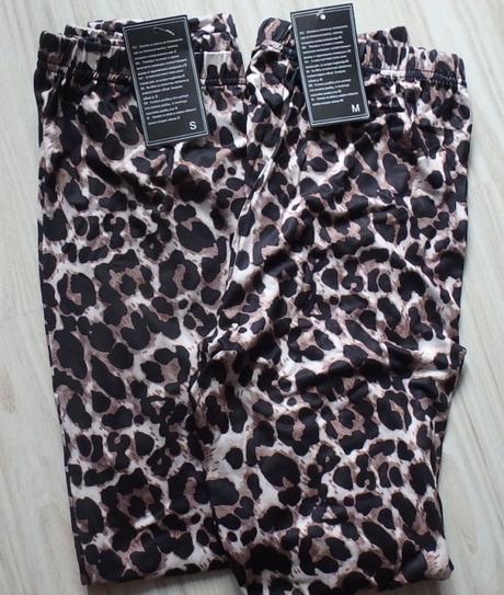 Moderné hnedé legíny vzor leopard, v. s/m, m / s