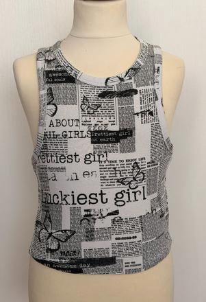 Fb sister trendy tielko s novinovou potlačou, fishbone,xs