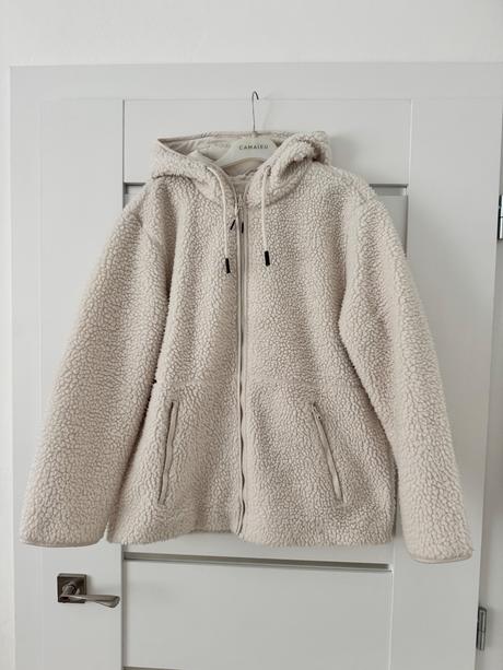 Biela huňata bundička h&m, h&m,xs