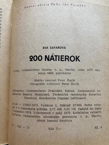 200 nátierok- prvé vydanie 1975,