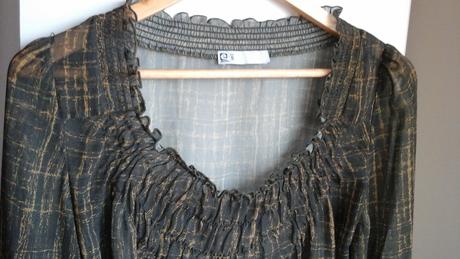 Priesvitna volna bluzka gumickove presivanie, kenvelo,s