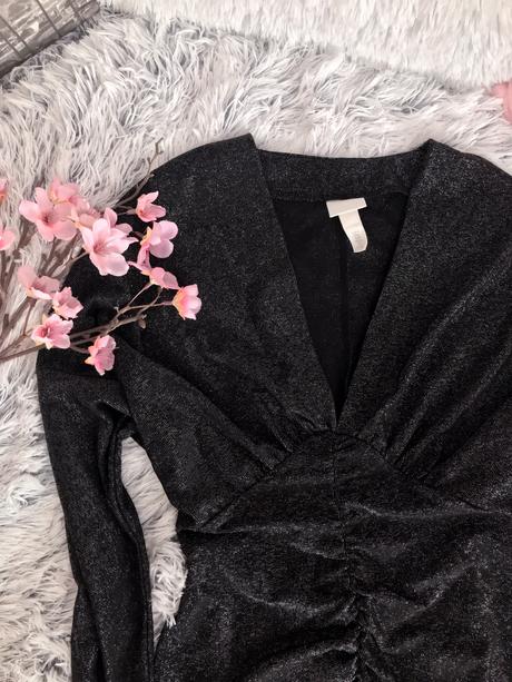 Glitter black šaty h&m, h&m,s