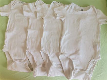 Sada 4 ks bielych body h&m, h&m,92