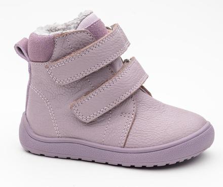 Zimná dievčenska obuv barefoot s membr. beka lila, protetika,21 / 28 / 29 / 30