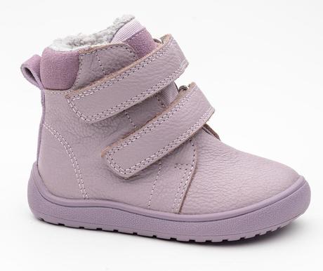 Zimná dievčenska obuv barefoot s membr. beka lila, protetika,21 / 28 / 29 / 30