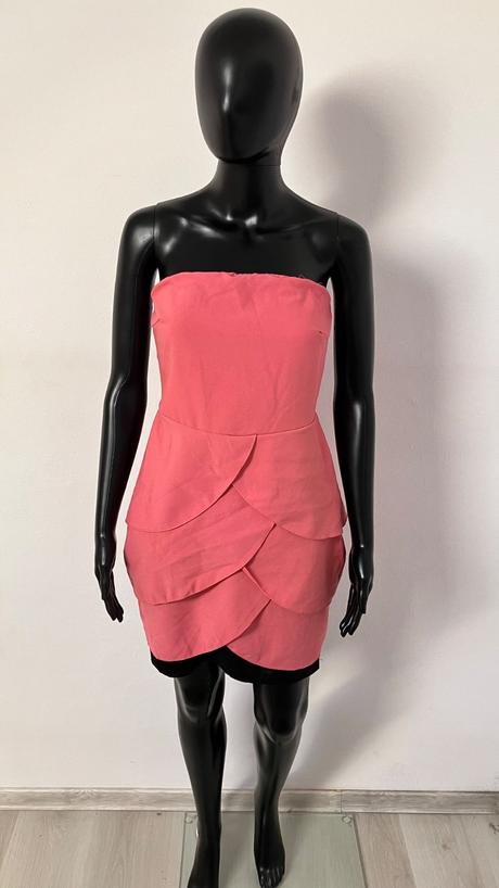 Dámske lososové šaty elegantné (m), m