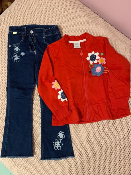 Dievčenská súprava rifle a mikina, 104