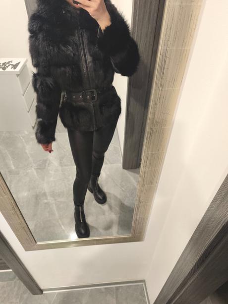 Kozeny kabat s pravou kozusinou, s