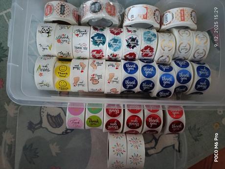 Nálepky rolky ďakovné,