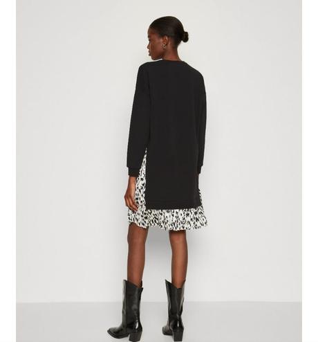 Mikinové šaty s ekokožou-m,l, angie