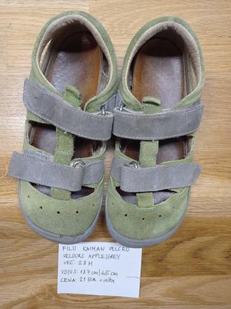 Filii kaiman velcrou velours apple/grey vel. 28m, filii,28