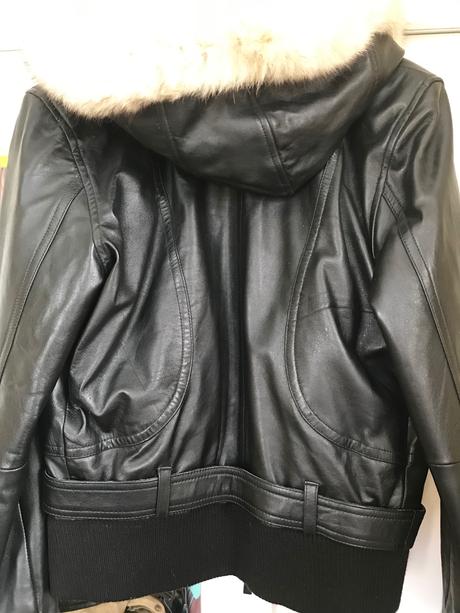 Čierna biker kožená bunda, 40