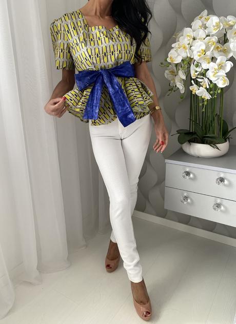 Luxusný peplum top, s