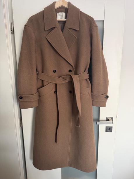Vlnený kabát vo farbe taupe, m