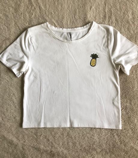 Biely crop top tričko, stradivarius,m