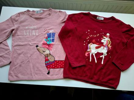2 x svetrík so zimnou potlačou, h&m,122