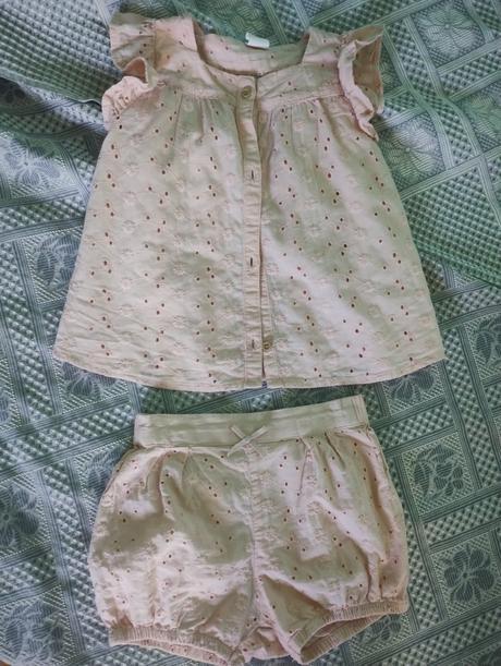 Dievčenský ružový komplet, h&m,80