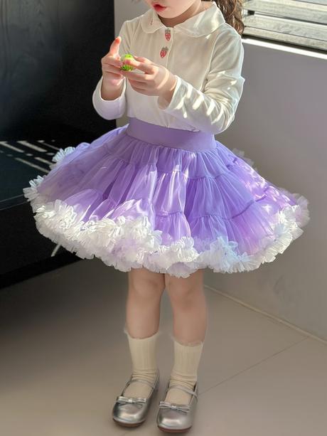 Detská tu tu dolly sukňa (3-4r.) fialkovo-biela, 104 / 110