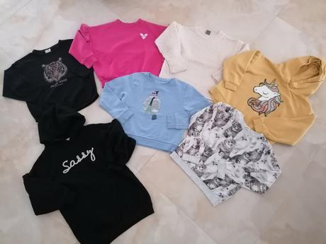 6x mikina+1sveter 122, 122–134