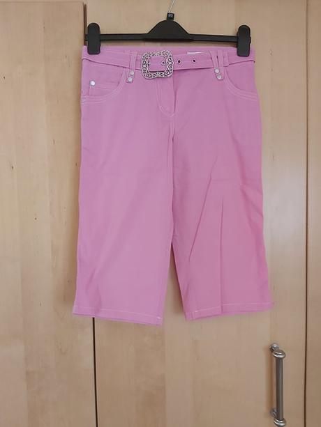 Dievčenské trištvrťové nohavice ružové č.140, 140