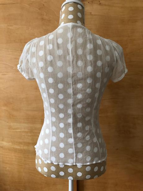 Biely zavinovací hodvábny top, xs, xs