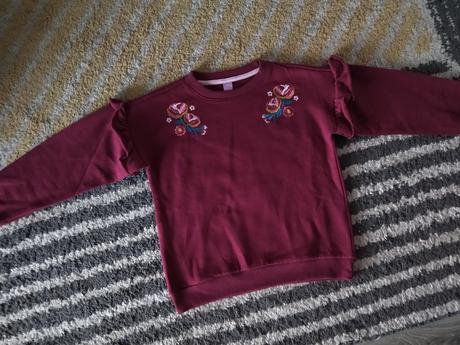 Zateplená mikinka s kvetinkami, dopodopo,128