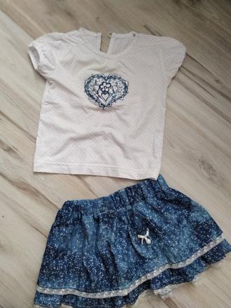 Nádherný set tričko a suknička minotti, minoti,80
