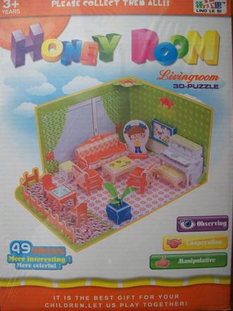 3d puzzle obývačka, 