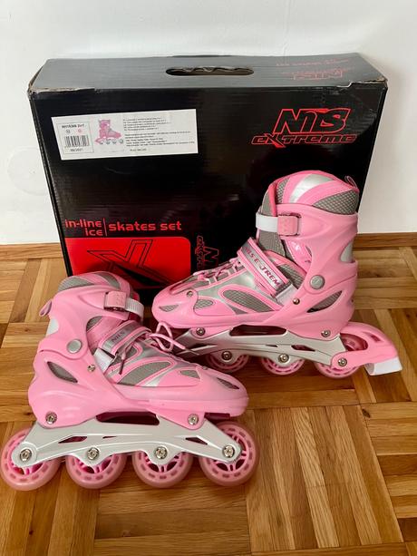 Nils extreme korčule 2 v 1 ružové v. 35-38, 35