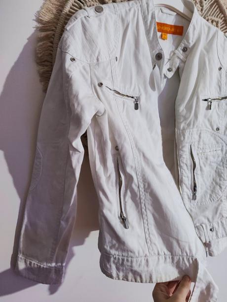 Tenká biela bundička fishbone, new yorker,l