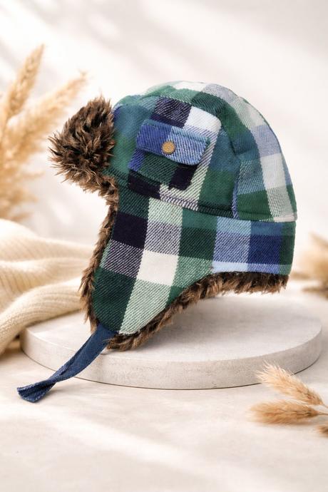 Zateplená zimná čiapka ušianka (trapper hat), 