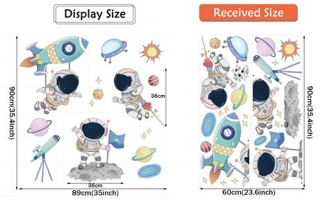 Nálepky na stenu do detskej izbičky - kozmonauti,