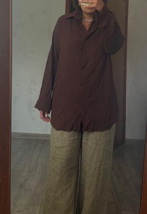 Čokoládovo hnedá oversize košeľa, m