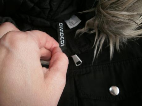 Hrubo vatovaná zimná parka - 1x oblečená, h&m,xs