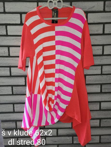 Sveter asymetricky kr.rukav plus size, 46 / 48 / 50