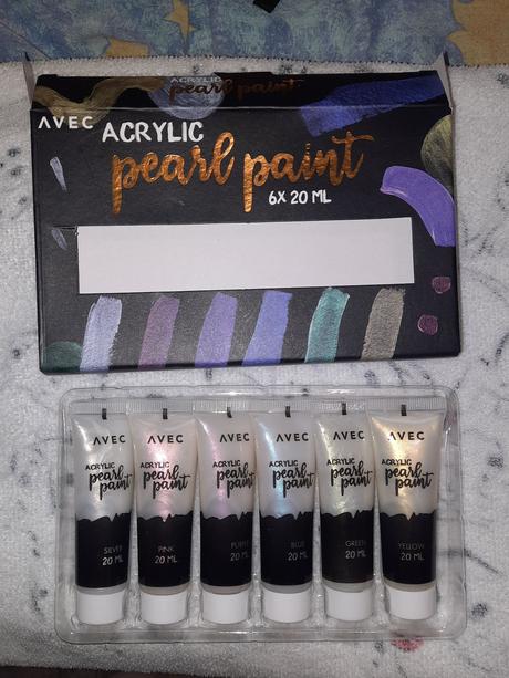 Trblietavý perleťový akryl 6ks farieb v tube,