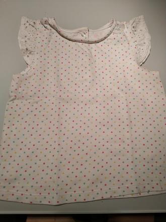 Roztomilé tričko s bodkami a volanikom, f&f,92