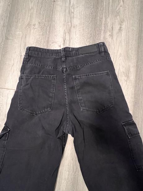 Bershka široké čierne rifle, bershka,xs