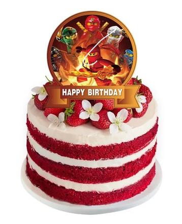 Tortový zápich lego ninjago kruh - skladom, tz-155,