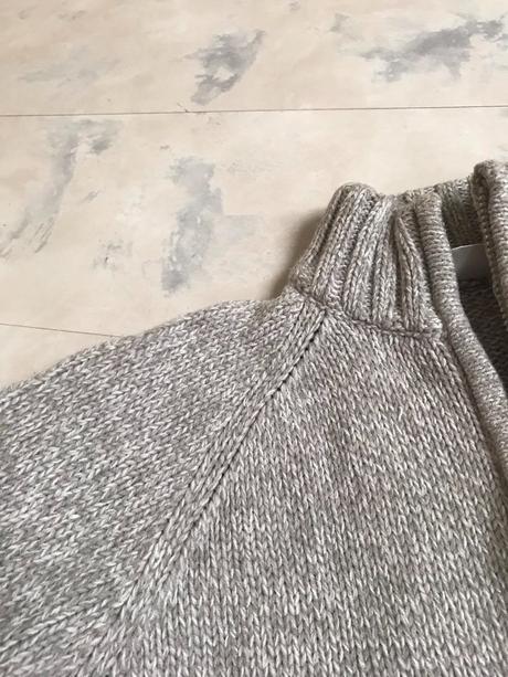 Melírovaný teplý sveter na zips l/xl, bhs,44