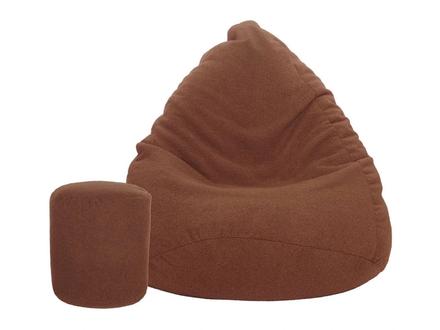 Sedací vak vrece 100x75 s podnožníkom baránkova tm, 