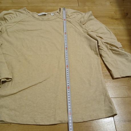 Béžové elegantné tričko s riasenými rukávmi, tchibo,46