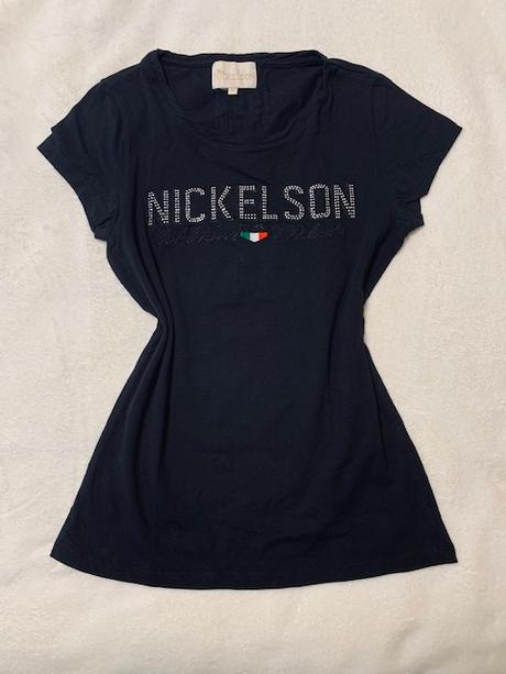 Tričko čierne s nápisom z kamienkov zn. nickelson, m