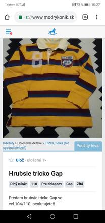 Hrubšie tričko, gap,110