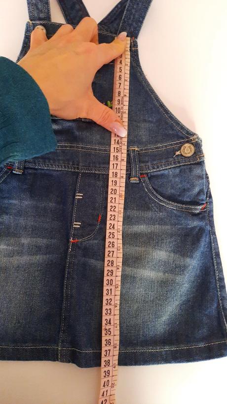 Riflová suknička na traky, h&m,86